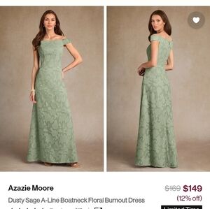 Azazie Moore Dusty Sage A-Line Dress